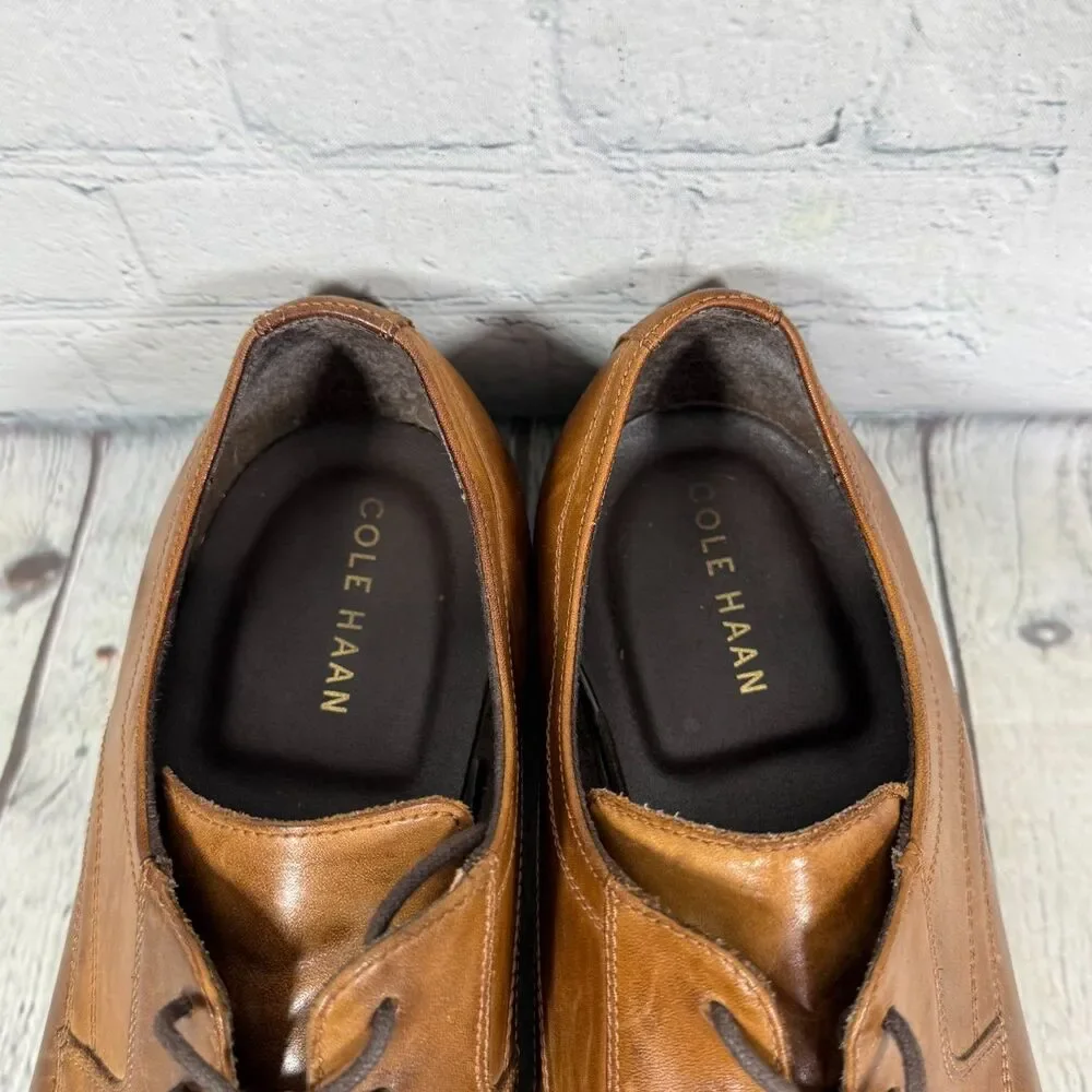 Cole Haan Dustin Cap OX II Oxford Men 11.5M Brown Leather Cap Toe Dress Shoes